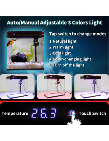 Tanque de peces de 75 litros TARARIUM con luces LED y filtro
