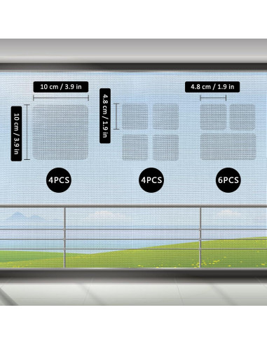 Kit de reparación de parches para pantalla de ventana 14 hojas