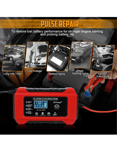 Cargador de Batería Automático TIPHOPE 12V 10A y 24V 5A