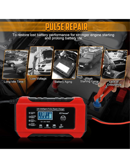 Cargador de Batería Automático TIPHOPE 12V 10A y 24V 5A