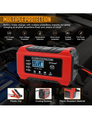 Cargador de Batería Automático TIPHOPE 12V 10A y 24V 5A
