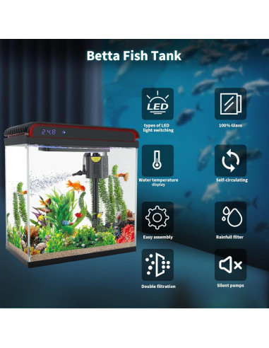 Tanque de peces de 75 litros TARARIUM con luces LED y filtro