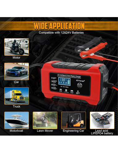 Cargador de Batería Automático TIPHOPE 12V 10A y 24V 5A