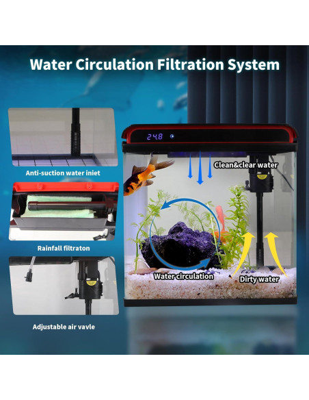 Tanque de peces de 75 litros TARARIUM con luces LED y filtro