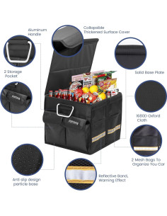 Organizador de Maletero PIPTang 36L Plegable con Tapa Negro 2