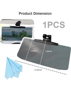 Extensor de Visera de Coche Junecarp Ajustable Anti-Reflejo 2