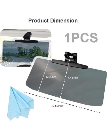 Extensor de Visera de Coche Junecarp Ajustable Anti-Reflejo
