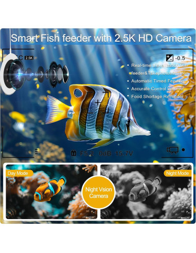 Comedero Automático para Peces BEUTFQL con Cámara HD 2K