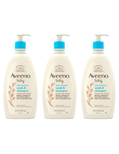 Aveeno Baby Gel de Baño y Champú Suave 3x532ml Sin Lagrimas