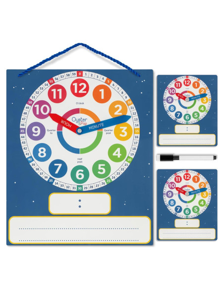 Reloj de Aprendizaje Borrable en Seco Oyster&Pop - 3 Paquete