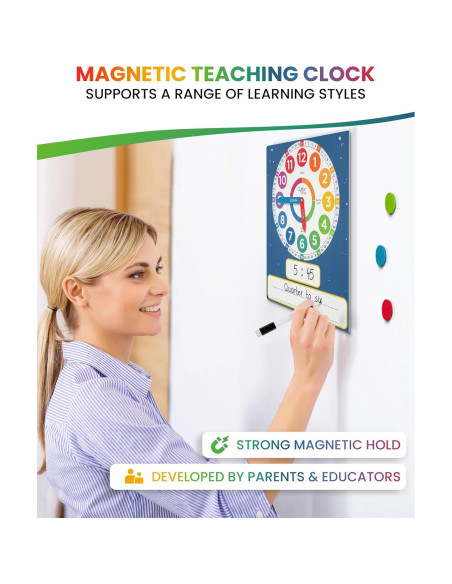 Reloj de Aprendizaje Borrable en Seco Oyster&Pop - 3 Paquete