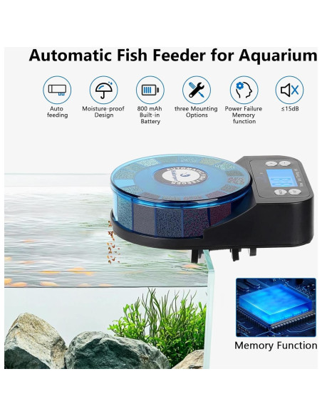 Alimentador Automático de Peces Fishkeeper 2025 Recargable 380g
