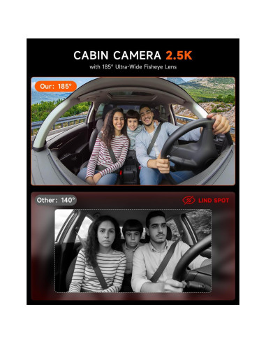 Cámara Dash 4K GT820 Doble Canal 345 Fisheye WiFi GPS