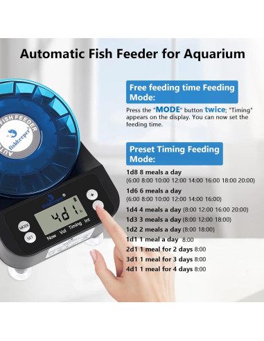 Alimentador Automático de Peces Fishkeeper 2025 Recargable 380g