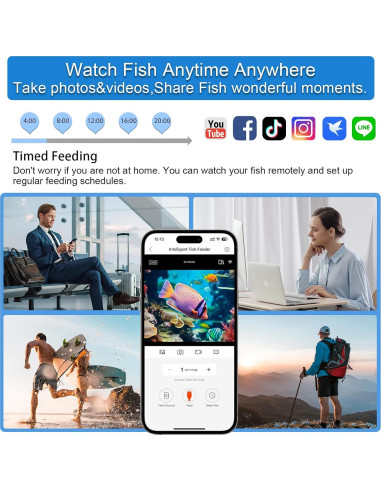 Comedero Automático para Peces BEUTFQL con Cámara HD 2K