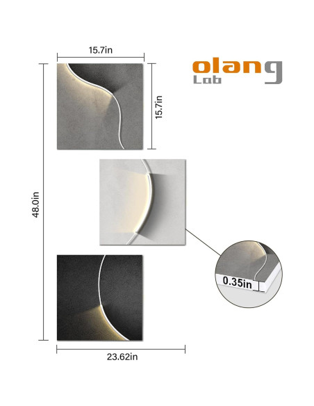 Paneles Acústicos Olanglab Tipo 2, Paquete de 3, 40x40 cm