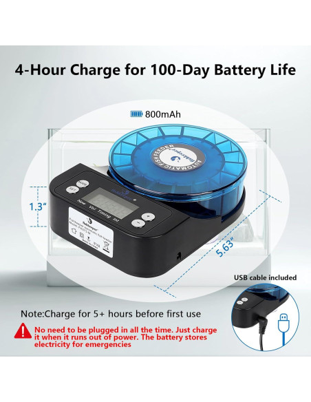 Alimentador Automático de Peces Fishkeeper 2025 Recargable 380g