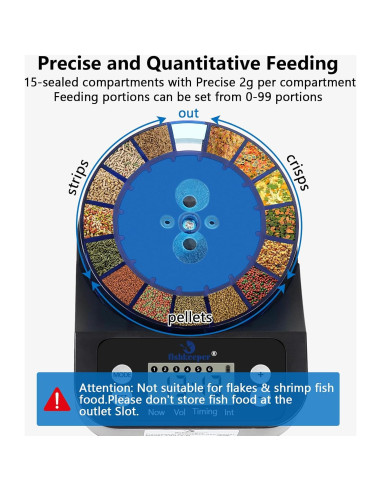 Alimentador Automático de Peces Fishkeeper 2025 Recargable 380g