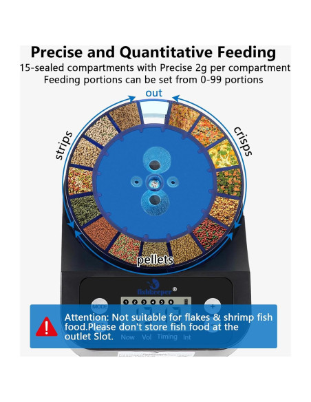 Alimentador Automático de Peces Fishkeeper 2025 Recargable 380g