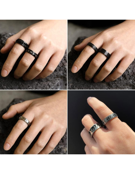 Conjunto de Anillos Giratorios de Acero Inoxidable 16 Piezas