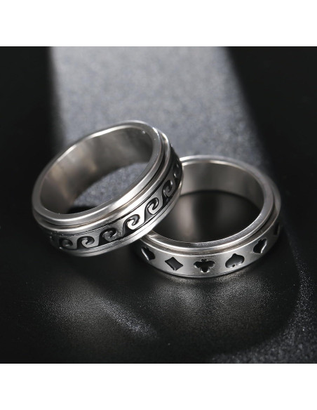 Conjunto de Anillos Giratorios de Acero Inoxidable 16 Piezas