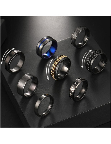 Conjunto de Anillos Giratorios de Acero Inoxidable 16 Piezas