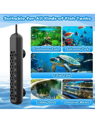 Calentador de Acuario HTSPPXT 500W Ajustable con Control LED