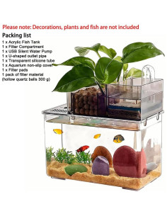 Acuario de Betta AoBeiStore 3L con Filtro Autolimpiante 2