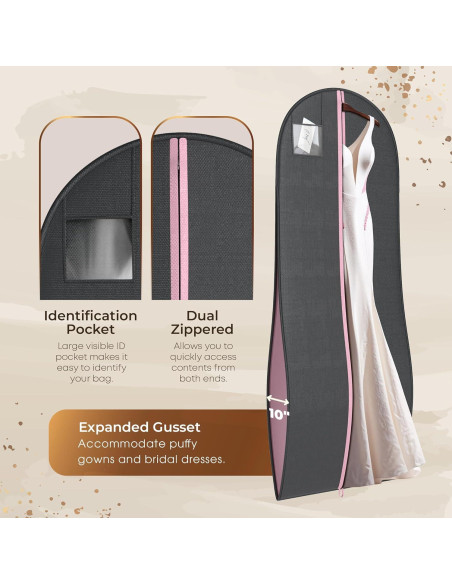 Bolsa de Prenda Tapered 182 cm Rosa Tus Bolsas para Vestidos