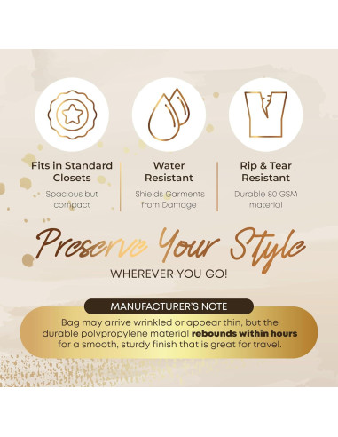 Bolsa de Prenda Tapered 182 cm Rosa Tus Bolsas para Vestidos