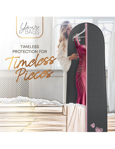 Bolsa de Prenda Tapered 182 cm Rosa Tus Bolsas para Vestidos