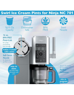 Juego de Pints y Tapas Ninja CREAMi NC700, 2 Unidades, Libre BPA 2