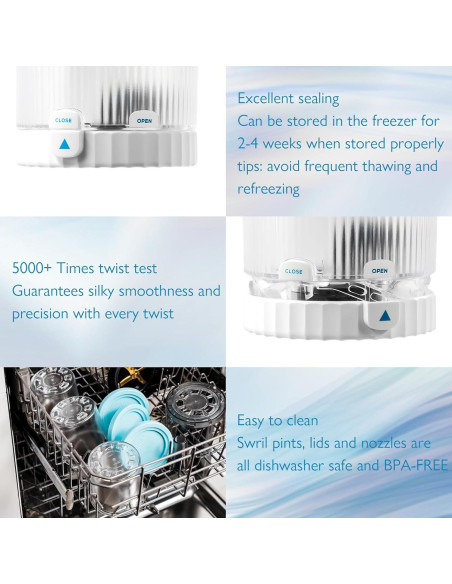 Juego de Pints y Tapas Ninja CREAMi NC700, 2 Unidades, Libre BPA