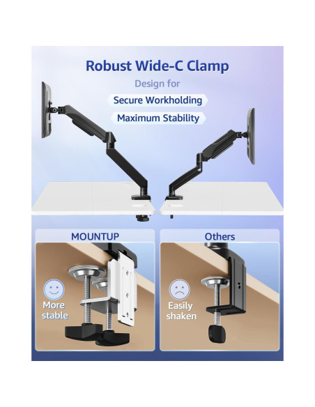Soporte de Monitor MOUNTUP Ajustable 22-42" Negro 15 kg
