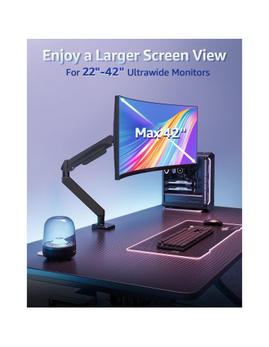 Soporte de Monitor MOUNTUP Ajustable 22-42" Negro 15 kg