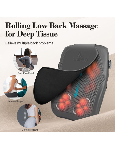 Masajeador de Espalda Baja CuPiLo CPL-2243 3D Amasado Shiatsu