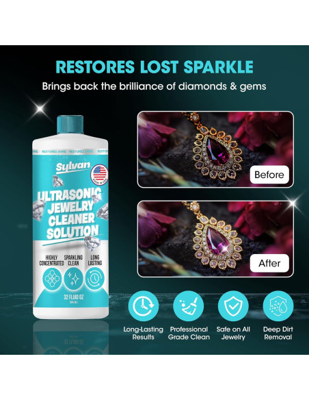 Limpiador Ultrasónico para Joyería Sylvan Hills 0.95L + Paño