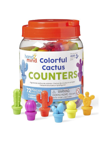 Contadores de Cactus Coloridos Hand2Mind - Juguetes Matemáticos 12.7x11.7cm