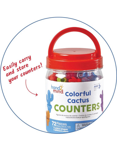 Contadores de Cactus Coloridos Hand2Mind - Juguetes Matemáticos 12.7x11.7cm