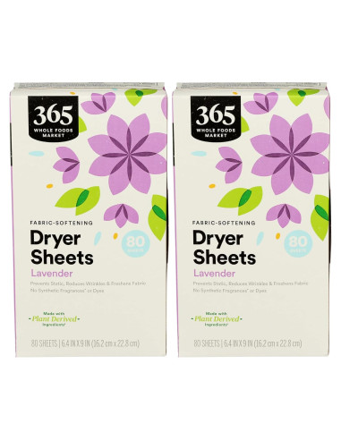 Hojas de Suavizante de Tela Lavanda 80 Unidades Whole Foods