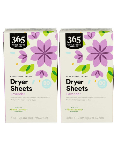 Hojas de Suavizante de Tela Lavanda 80 Unidades Whole Foods