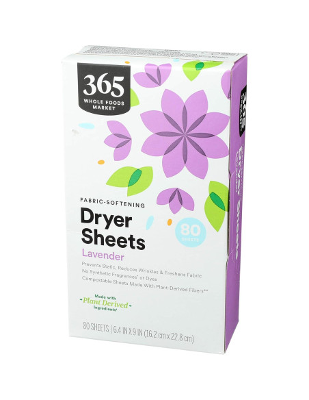 Hojas de Suavizante de Tela Lavanda 80 Unidades Whole Foods