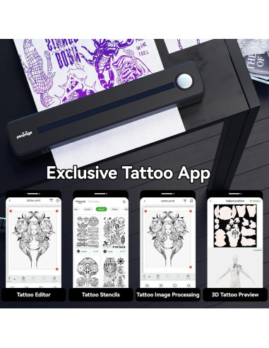 Impresora de Plantillas de Tatuaje PeriPage P91 Inalámbrica