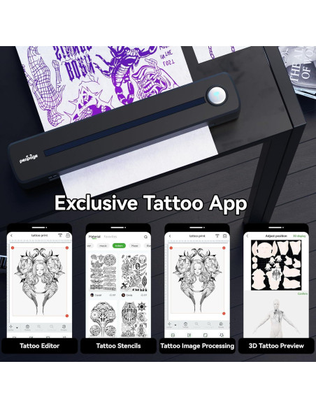 Impresora de Plantillas de Tatuaje PeriPage P91 Inalámbrica