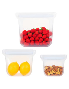 Paquete de 3 Bolsas de Silicona Reutilizables Genérico 500ml