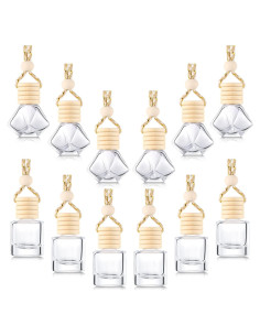 12 Botellas Difusoras de Coche Patelai 8ml Vidrio Claro
