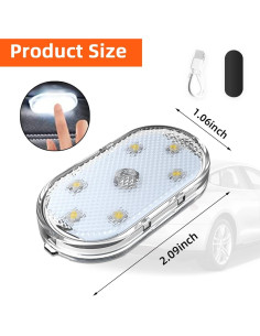 Luces LED Inalámbricas Ziciner para Automóvil Interior 2 PCS 2