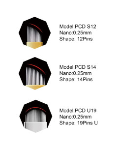 30 Agujas de Microblading PCD S12 S14 U19 Desechables Yiliu 2