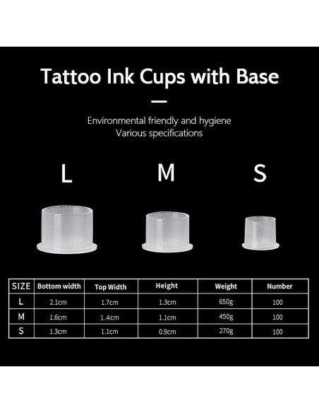 300 Tapas de Tinta para Tatuaje UPTATSUPPLY Color Blanco