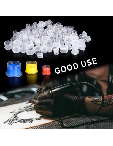 300 Tapas de Tinta para Tatuaje UPTATSUPPLY Color Blanco